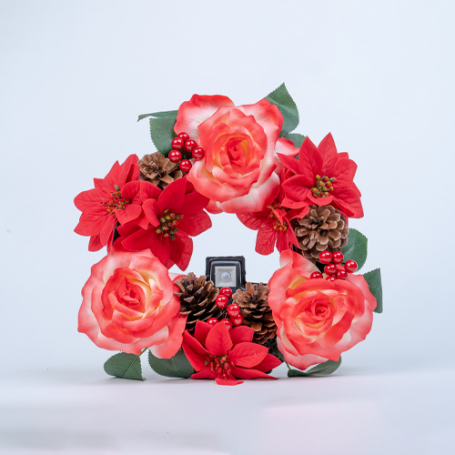 日本 岱樂鈁 Delight 聖誕花圈感應燈 聖誕紅