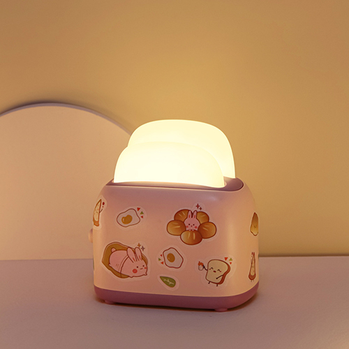 【3/29~5/31畢業季88折優惠】創意小物館 烤麵包機充電小夜燈 櫻花粉