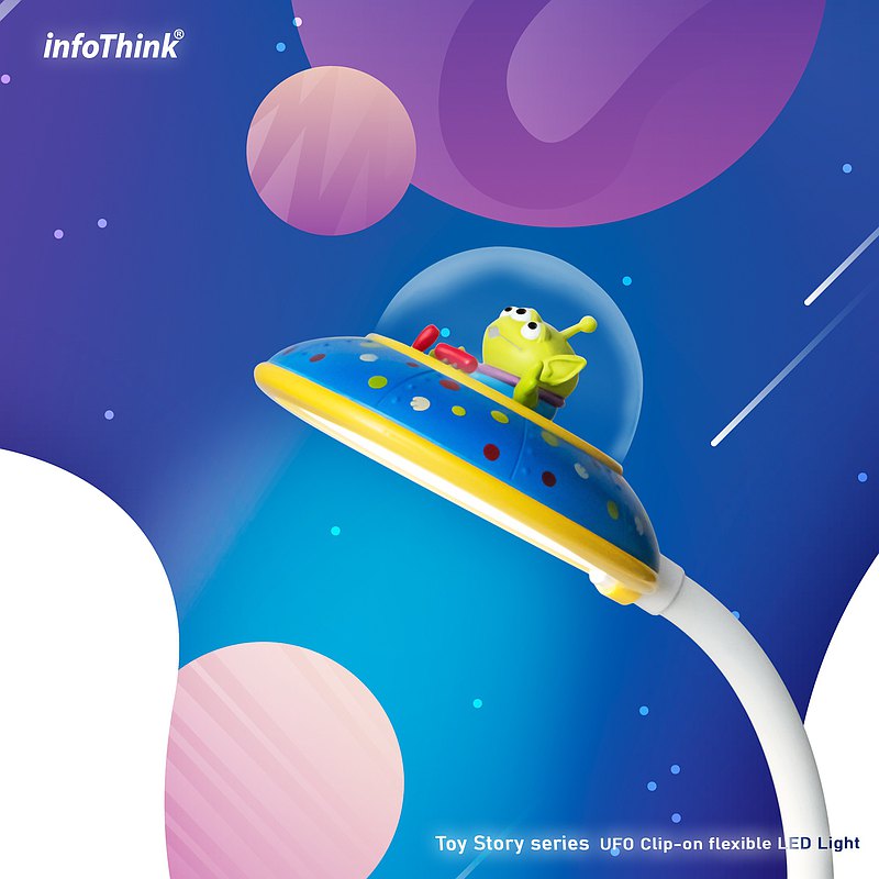 【7/8~7/14精選品牌優惠】InfoThink 三眼怪系列 USB充電LED任意彎飛碟燈