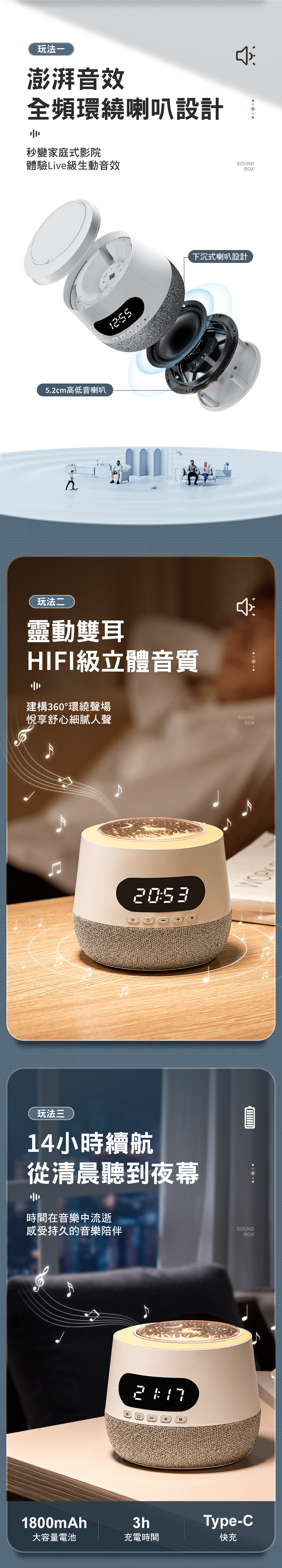 創意小物館 月牙投影小音箱