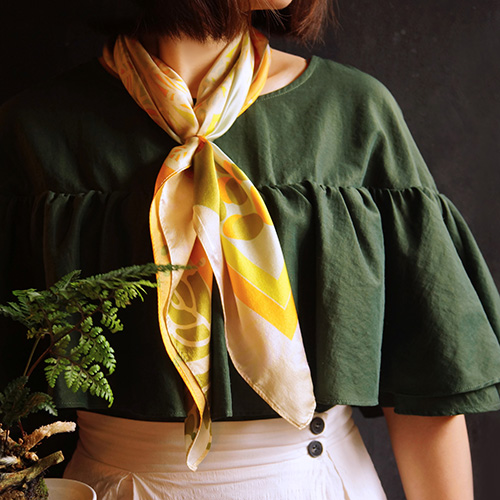 【4/29~5/5期間限定優惠】FERN ONLY 只有蕨蕨戀真絲絲巾(過溝菜蕨)