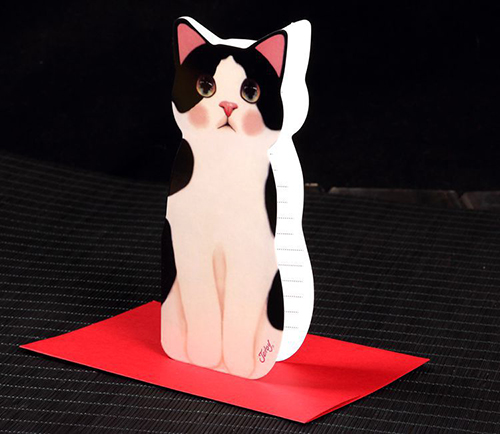 卡片提袋包材館 可愛貓咪賀卡 胖貓咪