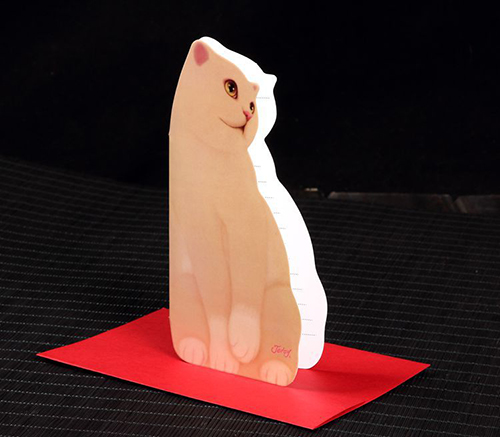 卡片提袋包材館 可愛貓咪賀卡 胖貓咪