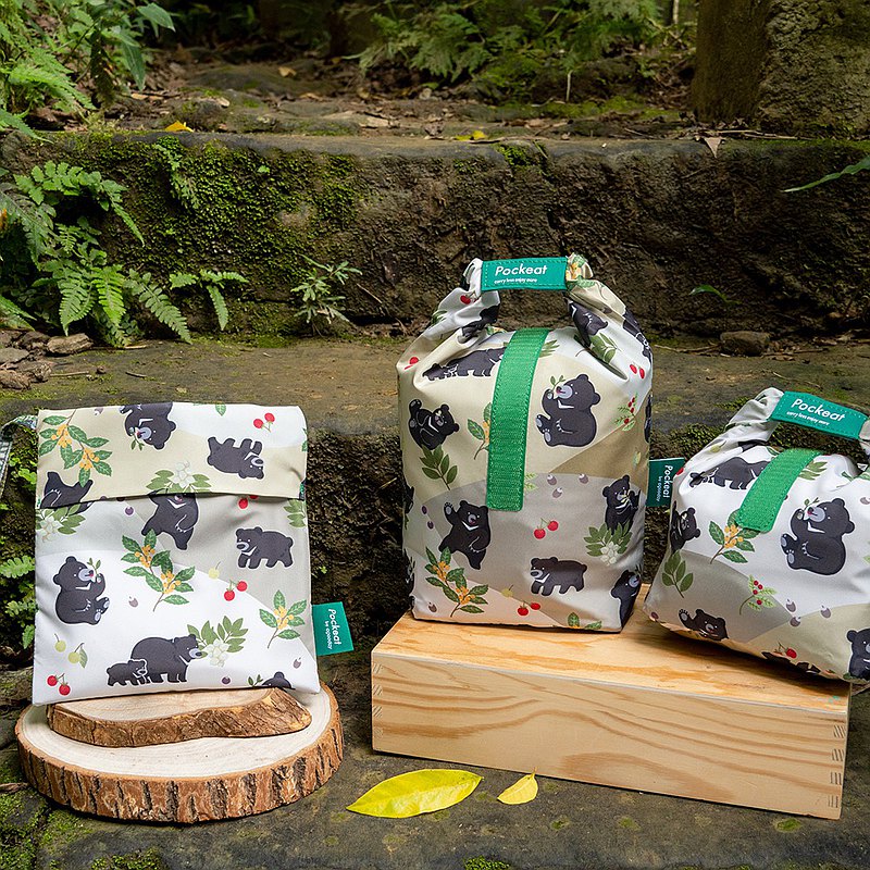 好日子agooday 黑熊的魔幻森林 Pockeat環保食物袋(大食袋)-TBBCA