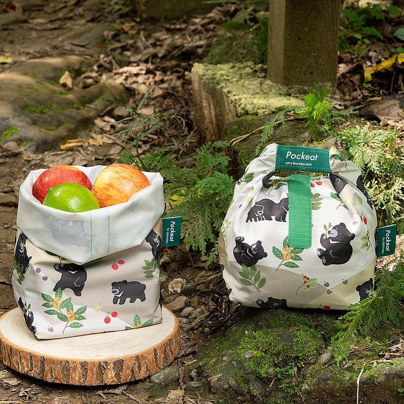 好日子agooday 黑熊的魔幻森林 Pockeat環保食物袋(大食袋)-TBBCA