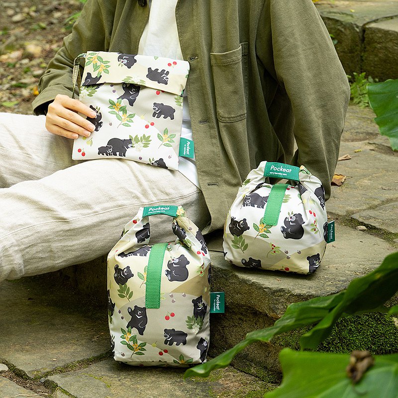 好日子agooday 黑熊的魔幻森林 Pockeat環保食物袋(大食袋)-TBBCA