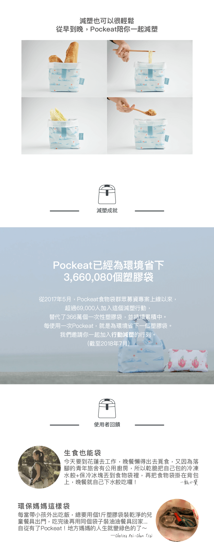 好日子agooday 我不是海鮮 Pockeat環保食物袋(大食袋)
