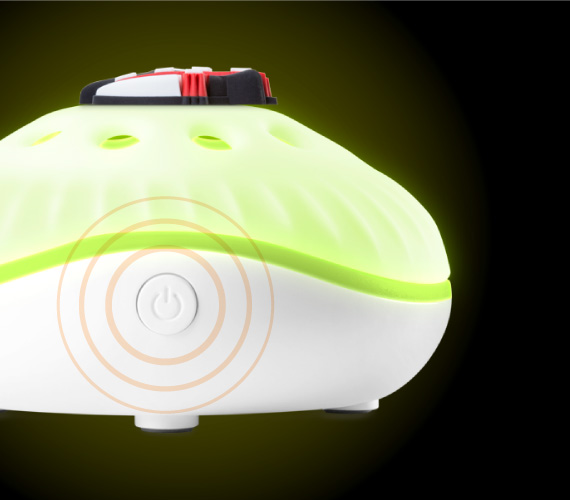 【一鍵啟用，自動定時】
一鍵啟用一小時自動關機。
第一段：情境模式 / 
第二段：睡眠模式 / 
第三段：關閉電源