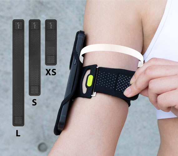 【適用臂圍18-42cm】 三種尺寸彈性臂帶，適用臂圍18-42cm。 XS：18 - 25 cm｜ S：20 - 30 cm｜ L：25 - 42 cm