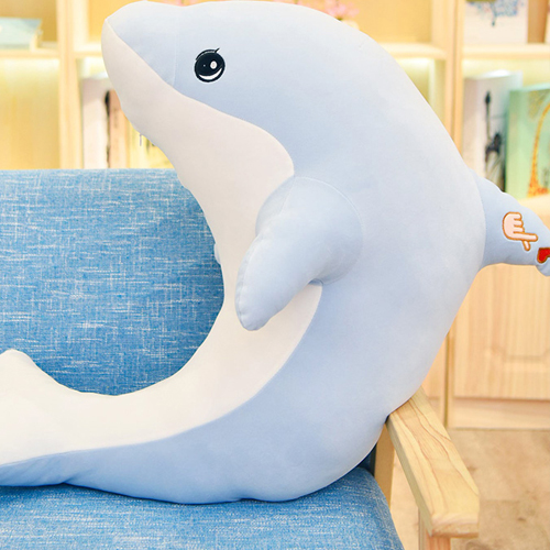 家居生活雜貨舖 軟萌海豚大型懶人抱枕娃娃 藍色