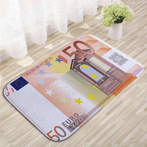 家居生活雜貨舖 歐元印花防滑地墊 500歐