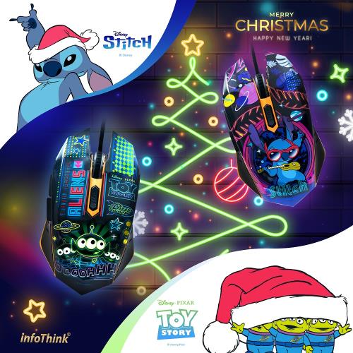 【會計年度現貨出清】InfoThink 迪士尼系列 炫光滑鼠 史迪奇款