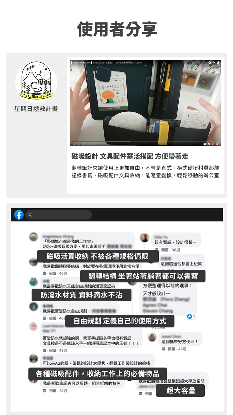 SN°OVAE A4翻轉筆記夾Lite 藍綠色
