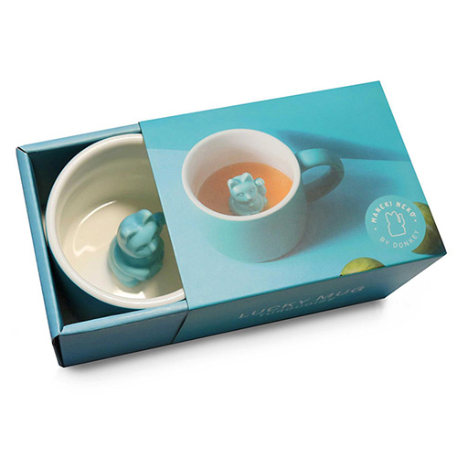 德國 Donkey 幸運繽紛招財貓馬克杯(湖水綠)