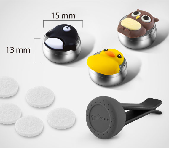 【產品內容物】 香氛夾 x 1個｜ 精油香氛磁扣 x 3個｜ 可替換棉片 x 24片