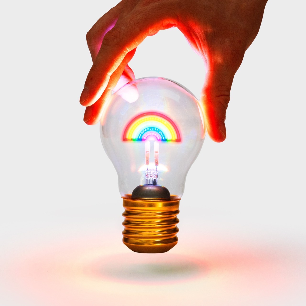 英國 Suck UK Cordless Heart Lightbulb充電式LED霓虹造型燈泡(彩虹)