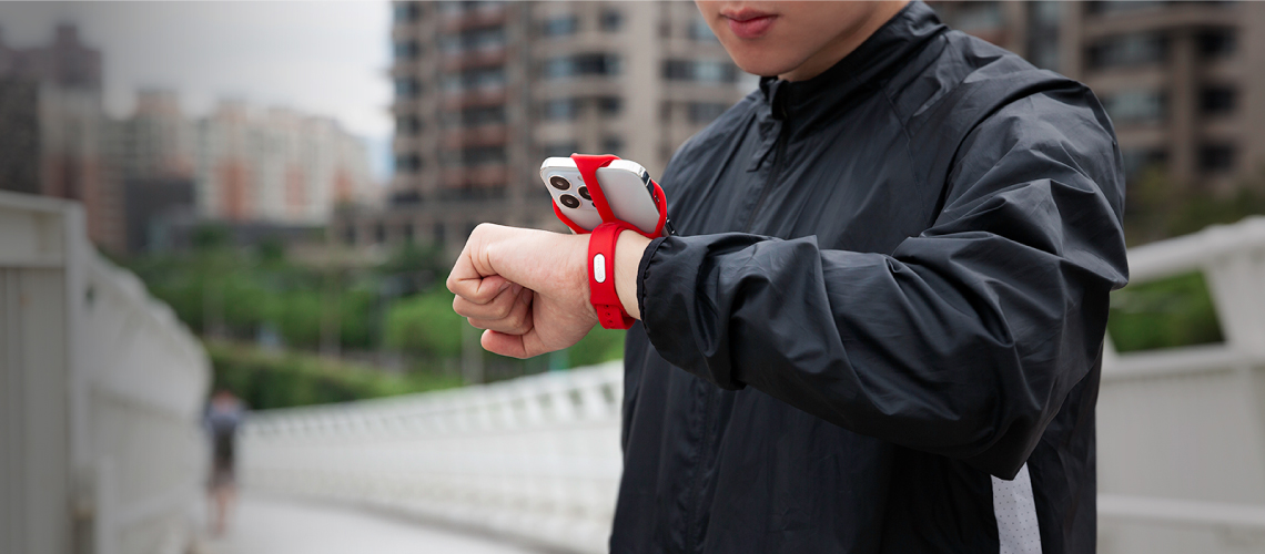 Bone 跑步手握手機綁二代｜手機隨意帶著跑 紅色