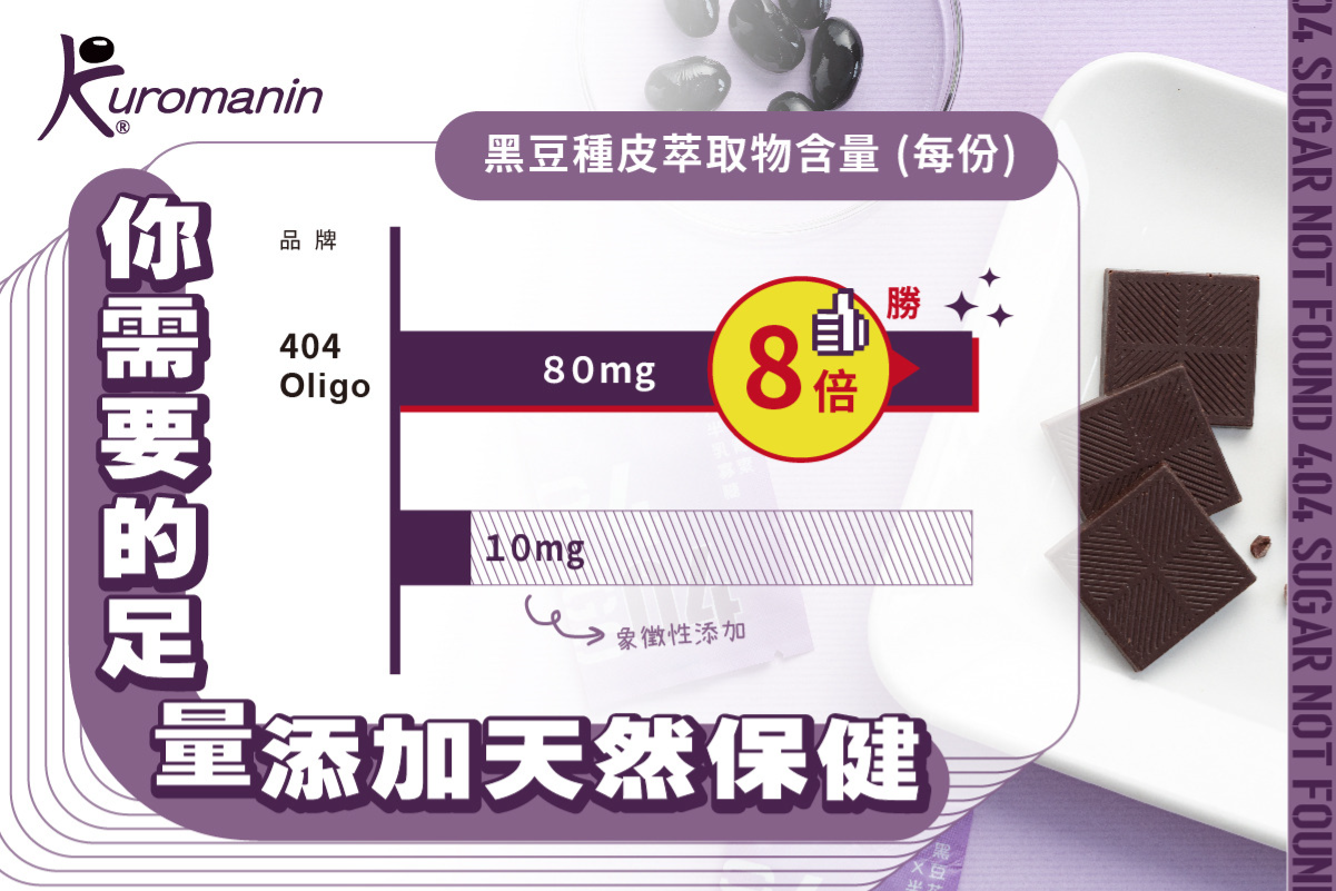 【養顏美容】404 Oligo 75%黑豆花青素黑巧克力 x1盒