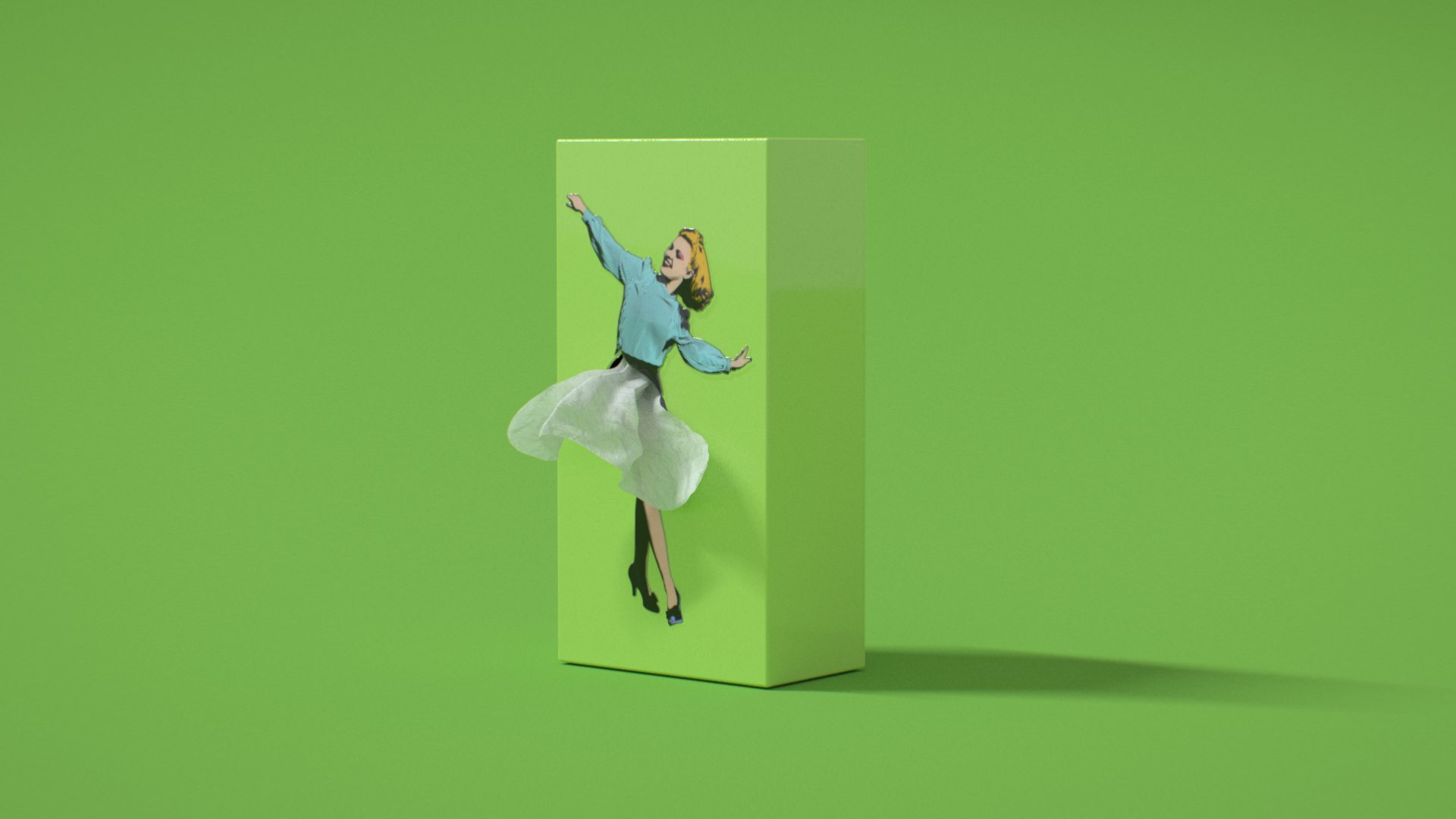 韓國 SPEXTRUM 蓬蓬裙女郎造型面紙盒(綠色)