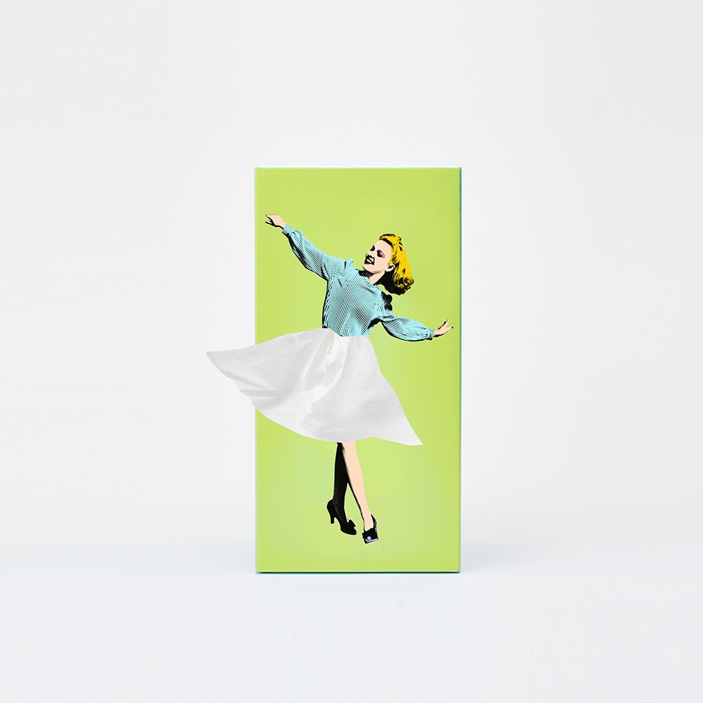 韓國 SPEXTRUM 蓬蓬裙女郎造型面紙盒(綠色)