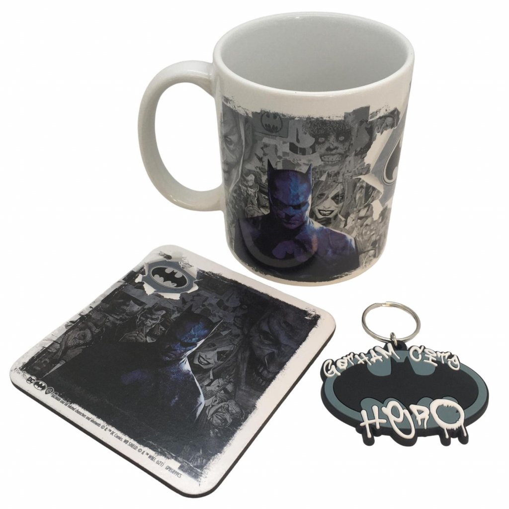 【2/17~2/23精選創意品牌9折】Pyramid International【DC】蝙蝠俠(罪惡高譚)高級禮物組(內含馬克杯、杯墊、鑰匙圈)