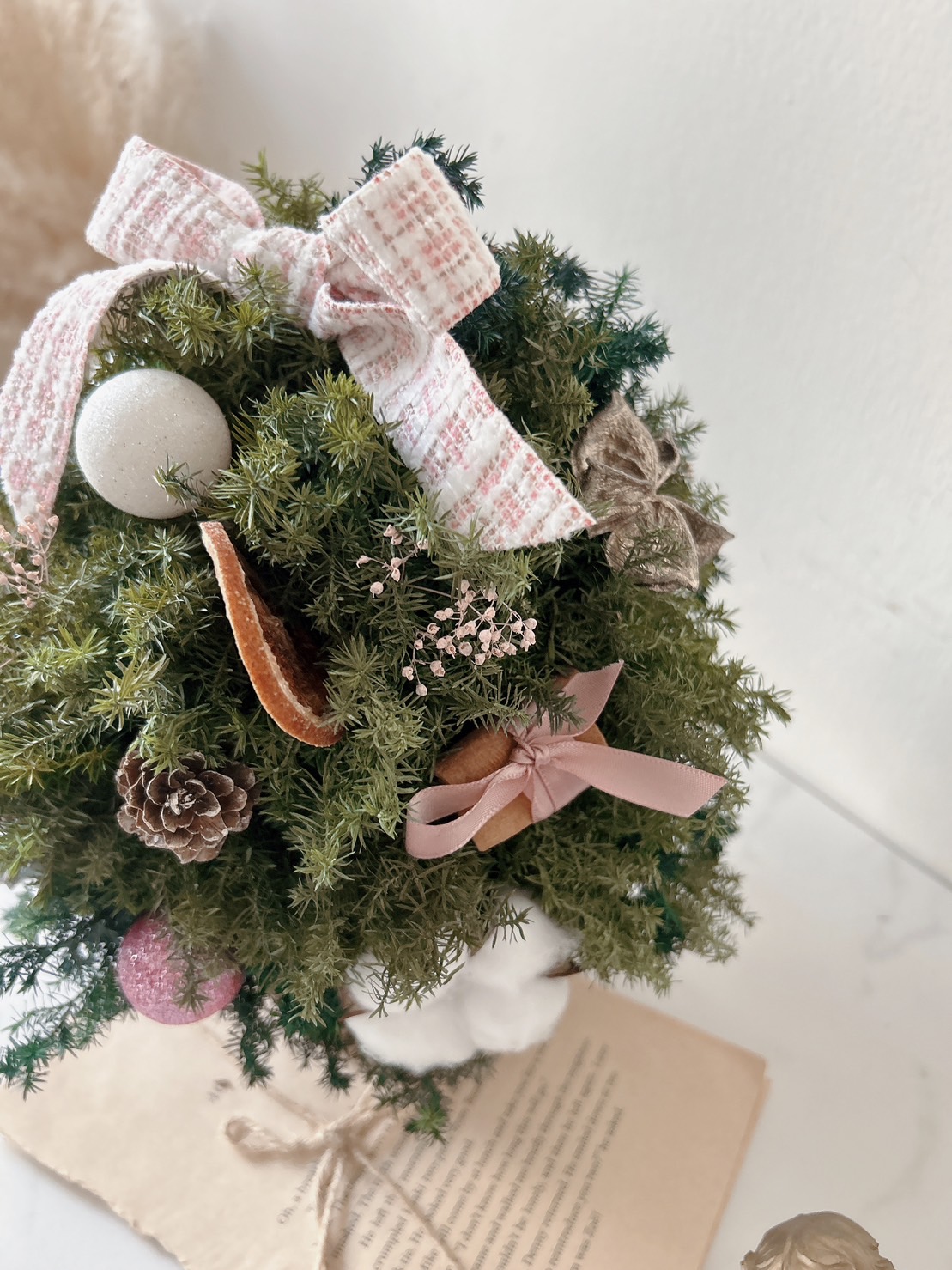 蒾蕗花藝 冬季雪松聖誕樹(粉色)