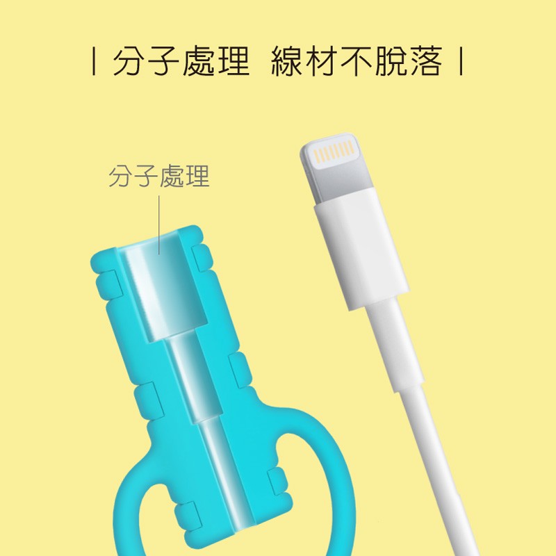 分子處理不脫落 內部特殊分子處理，服貼包覆線材，不易滑動脫落