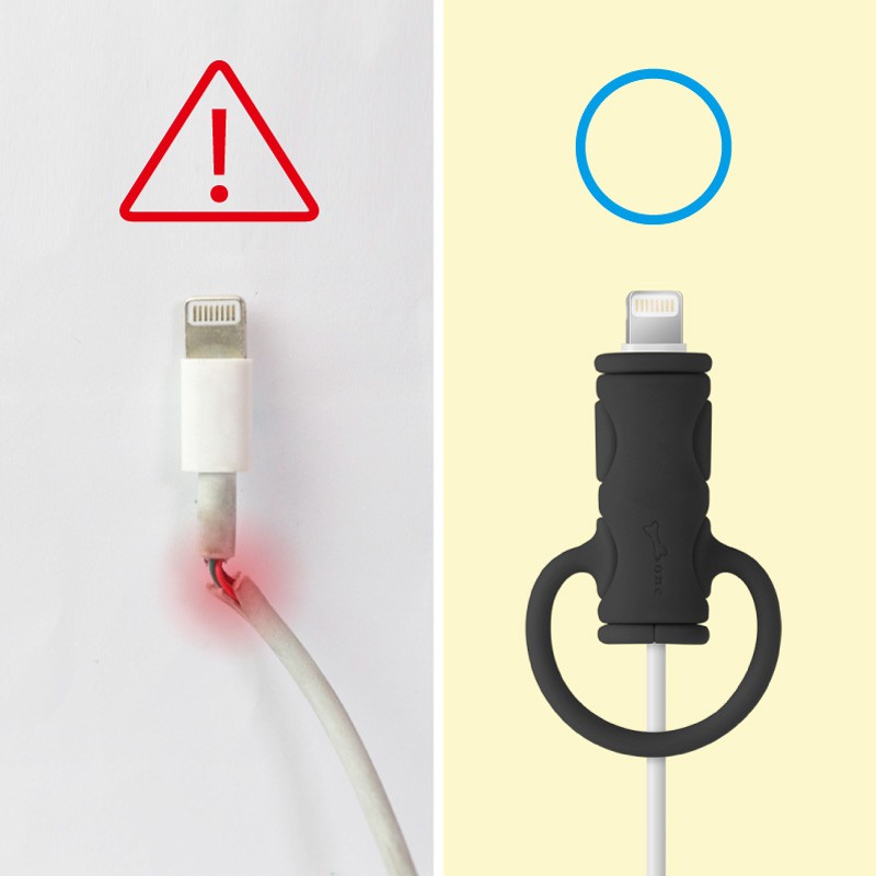 安全防漏電 防折線套綁，保護充電線頭避免折斷、防止因斷裂帶來漏電、短路等安全問題