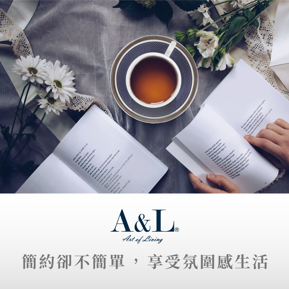 A&L 經典骨瓷咖啡對杯禮盒組(花樣春曉(嫣紅))