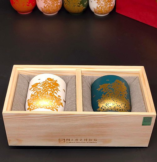 ViREO 常玉 燦若繁華華貴雙杯(白/藍)