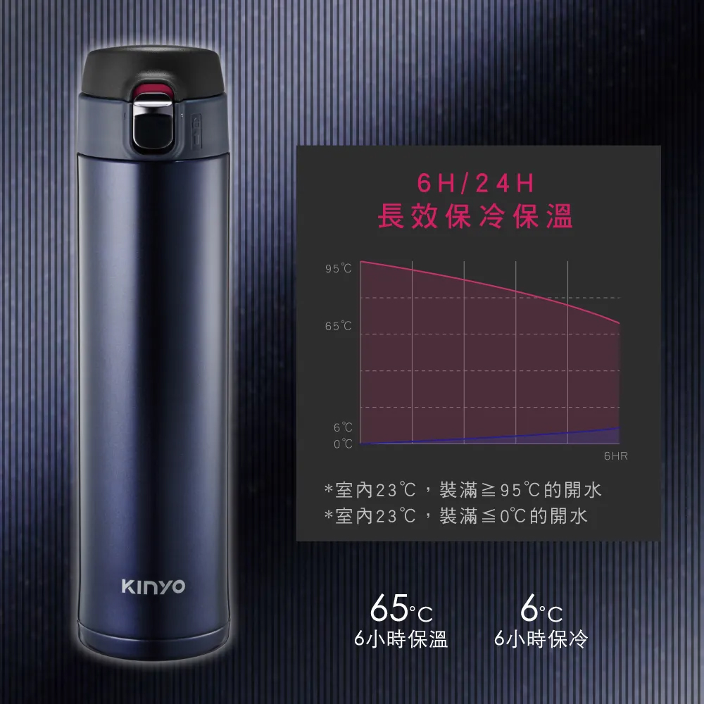 KINYO 304不鏽鋼大容量保溫杯 520ml KIM-32(藍色)