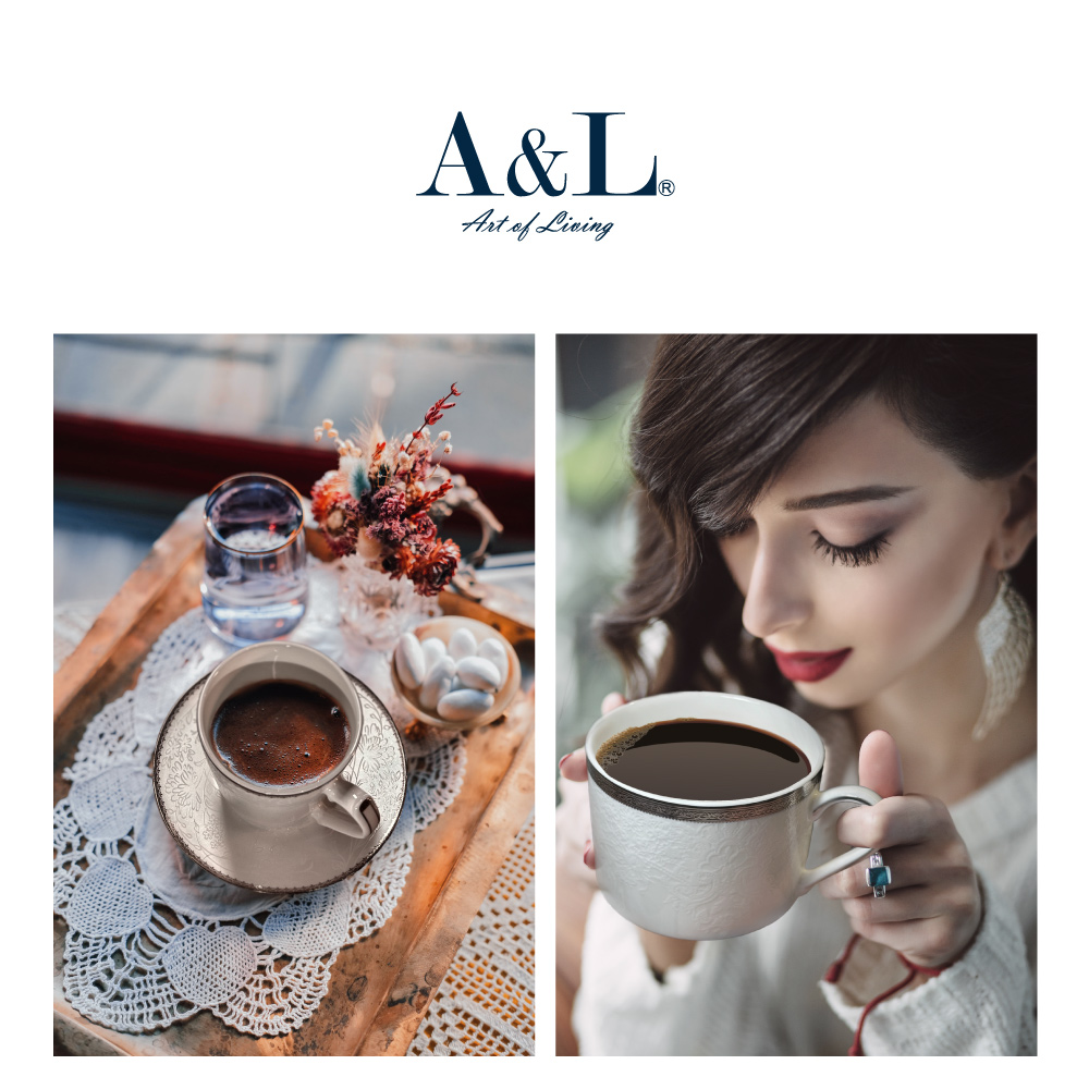 A&L 經典骨瓷咖啡對杯禮盒組(曙光)