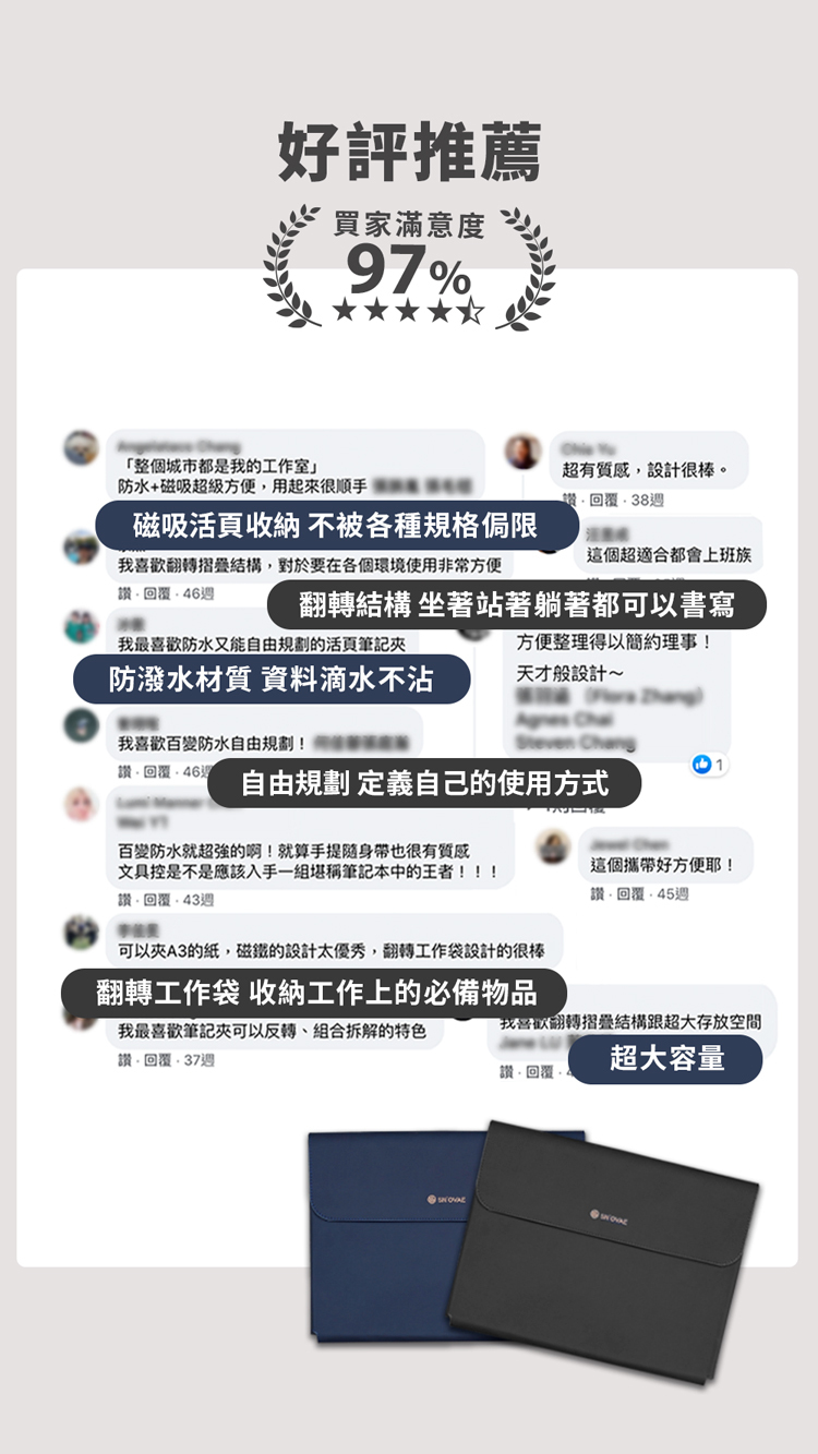 SN°OVAE 翻轉筆記夾_CLASSIC(藍色)