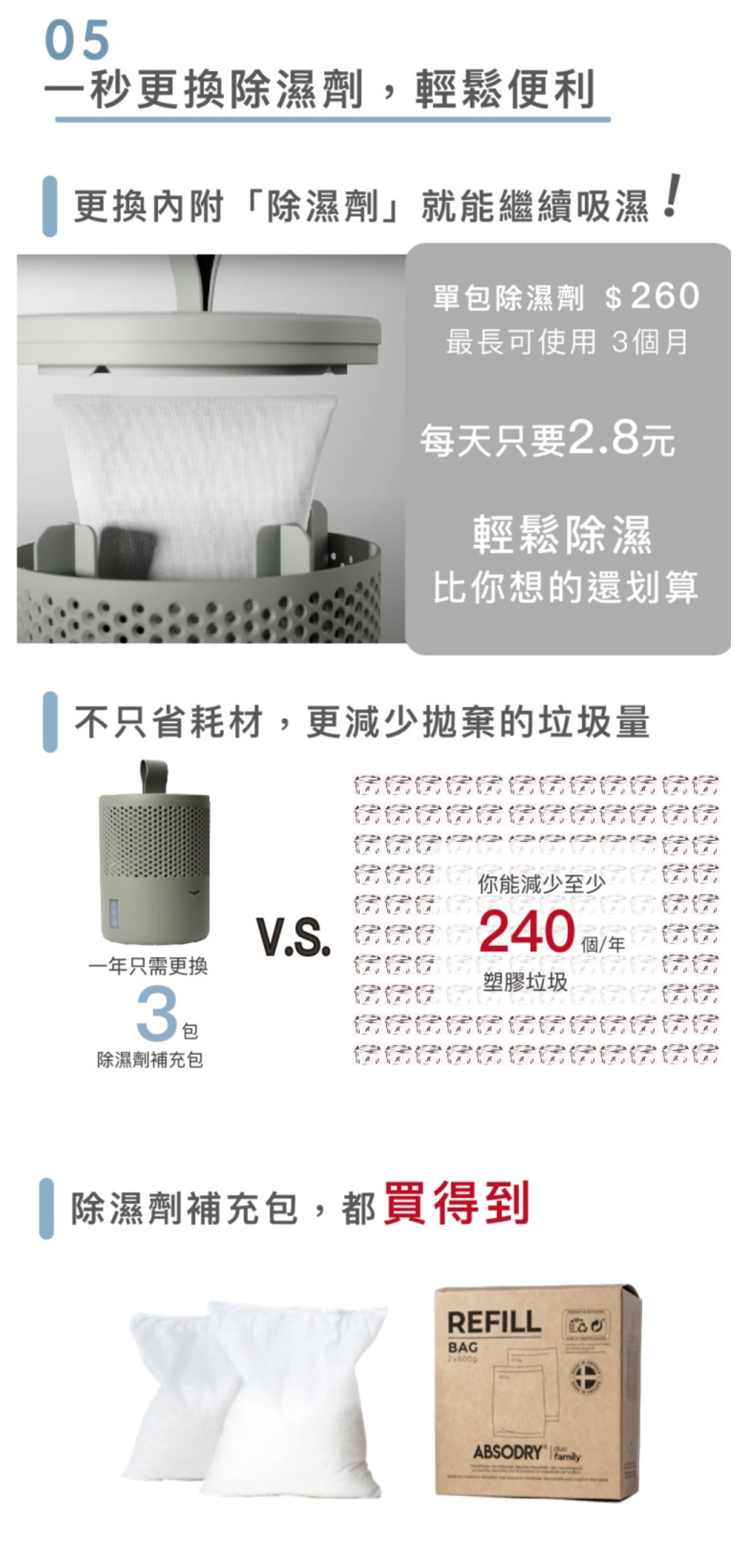 瑞典 Everbrand 乾乾好 Absodry Duo Family Bag Series 6（半年組）(沈穩灰)