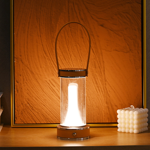 【1/2~8/31春日特惠85折】創意小物館 皮質手提氛圍燈 橙黃色