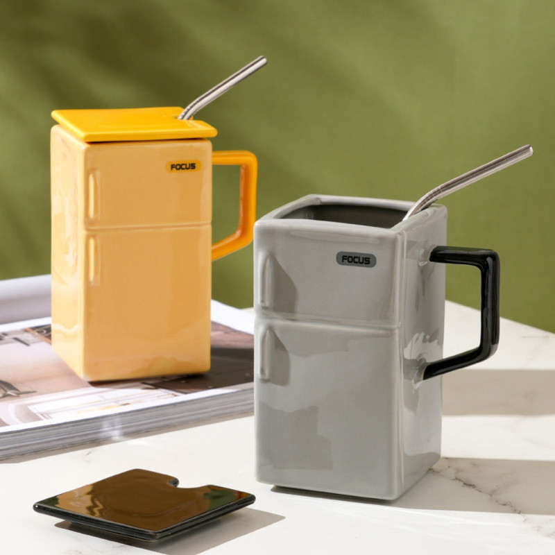 【11/3~12/31冬季85折優惠】創意小物館 復古冰箱馬克杯 銀灰