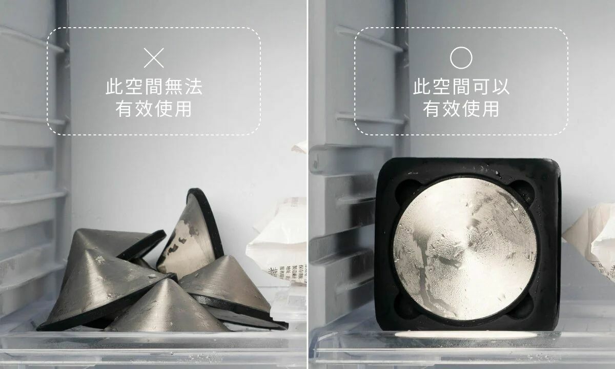 利用立體空間，將散落在冰箱中的保冰盤收整至專屬冰凍艙中，輕鬆提高空間使用效率。