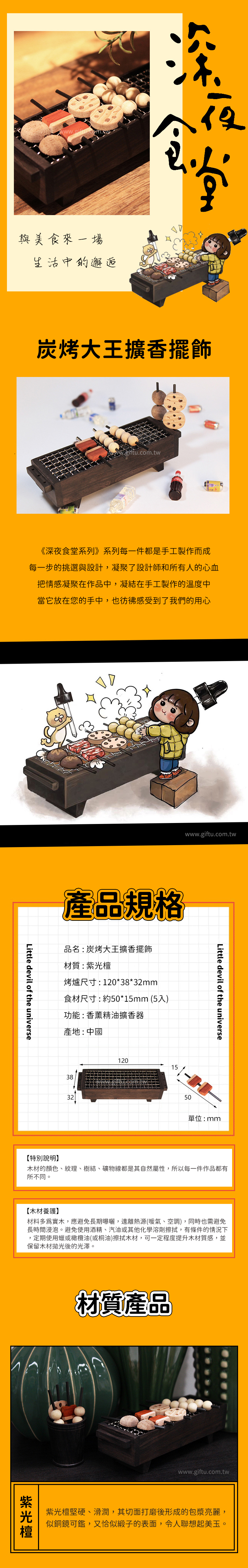 【3/17~5/12母親節早鳥85折優惠】創意小物館 炭烤大王擴香擺飾