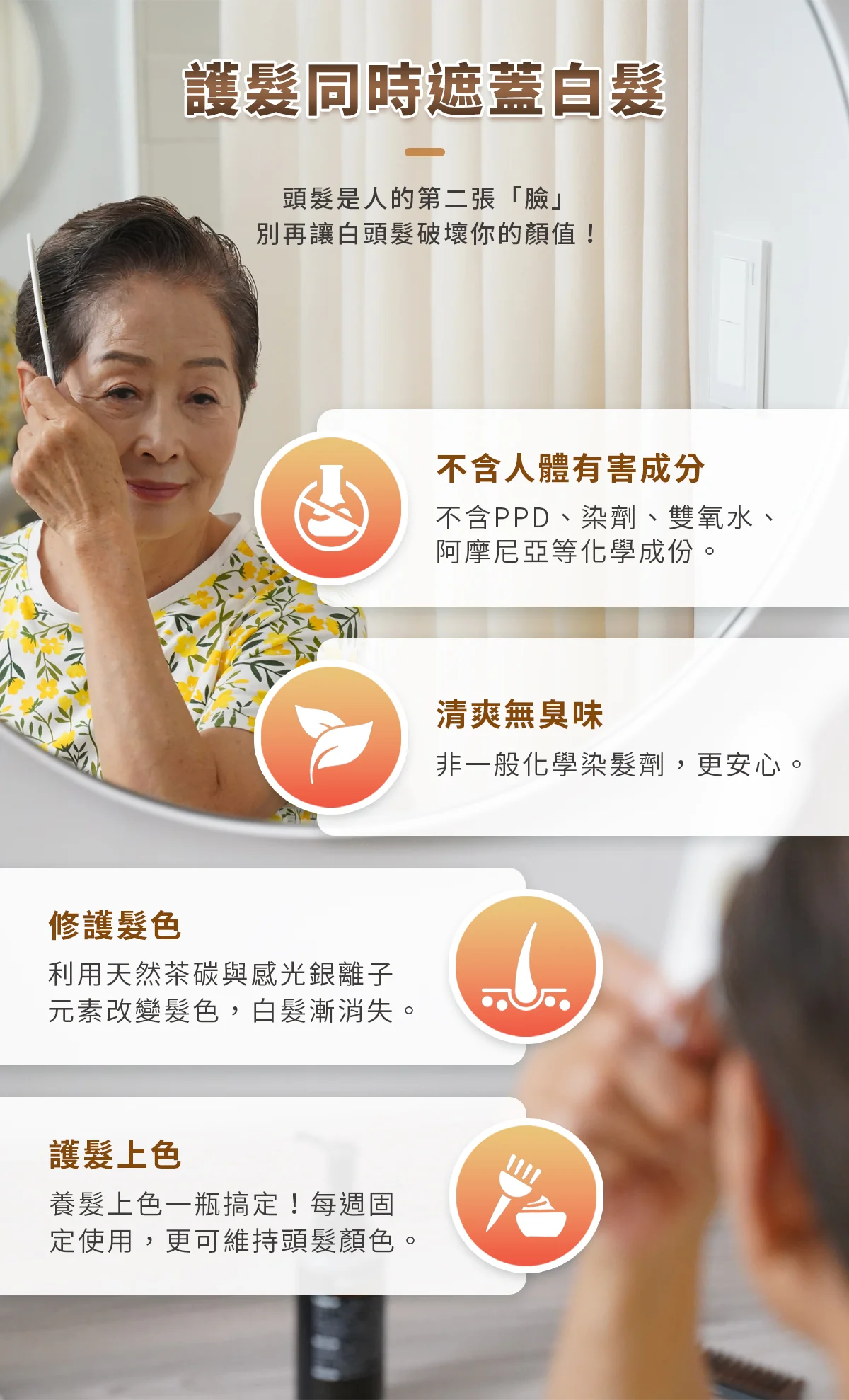 28健康通販 【安心白髮上色】茶碳光感上色亮髮乳(柔順版 3入免運特惠組)