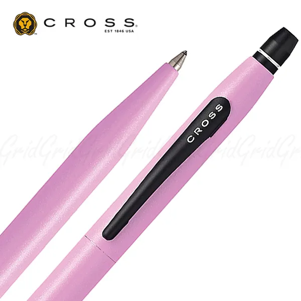 CROSS 美國 立卡系列 夕陽橙.亮藍.霜粉鋼珠筆(灰)
