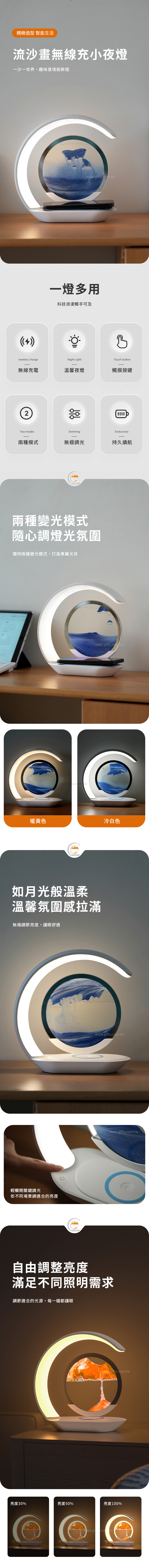【5/12~7/7畢業季85折優惠】家居生活雜貨舖 流沙畫無線充小夜燈 藍色