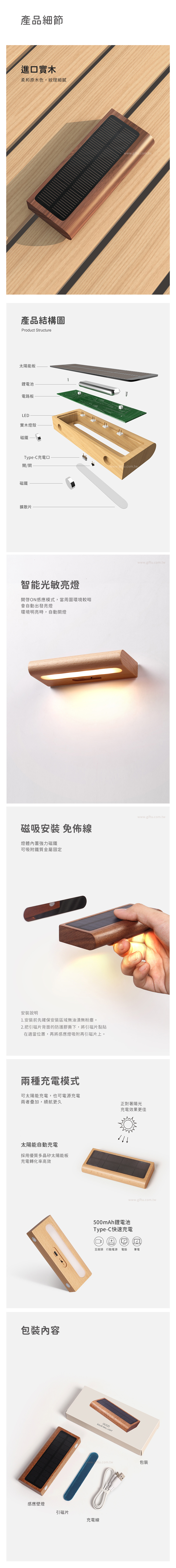 【3/17~5/12母親節早鳥85折優惠】家居生活雜貨舖 實木感應壁燈 沙比利木