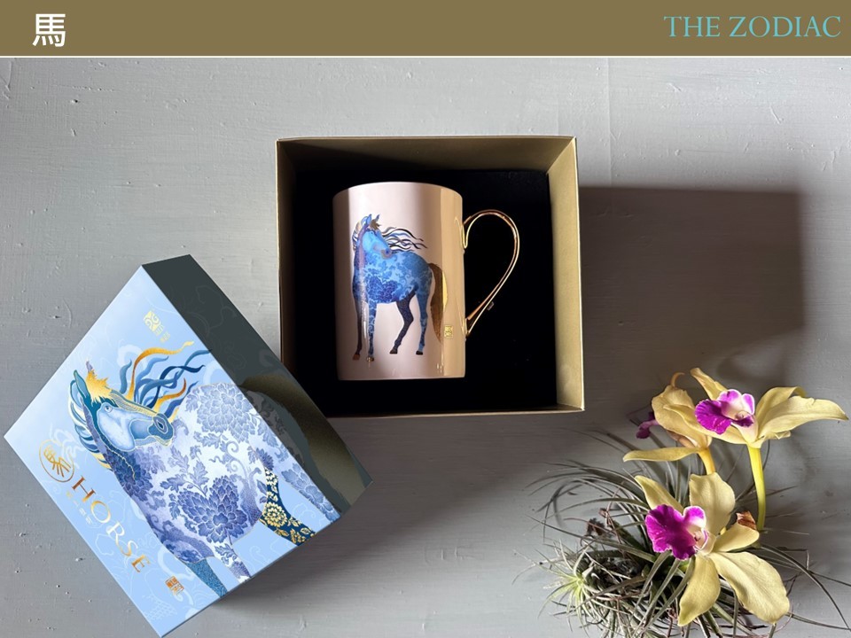 神話言 十二生肖 藝術骨瓷馬克杯 馬