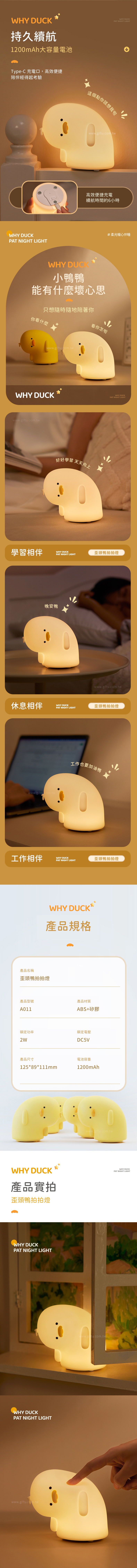 【3/17~5/12母親節早鳥85折優惠】創意小物館 歪頭鴨拍拍燈