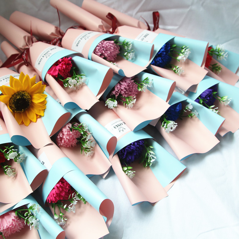 創意小物館 質感仿真康乃馨 (單支) 淺藍