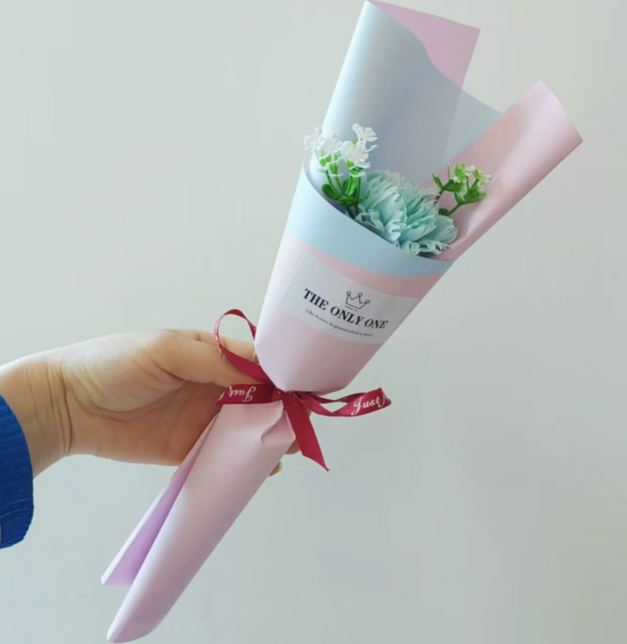 創意小物館 質感仿真康乃馨 (單支) 淺藍