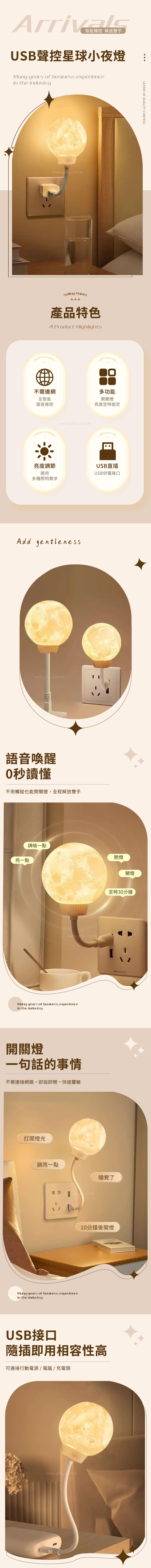 創意小物館 USB聲控星球小夜燈 月球