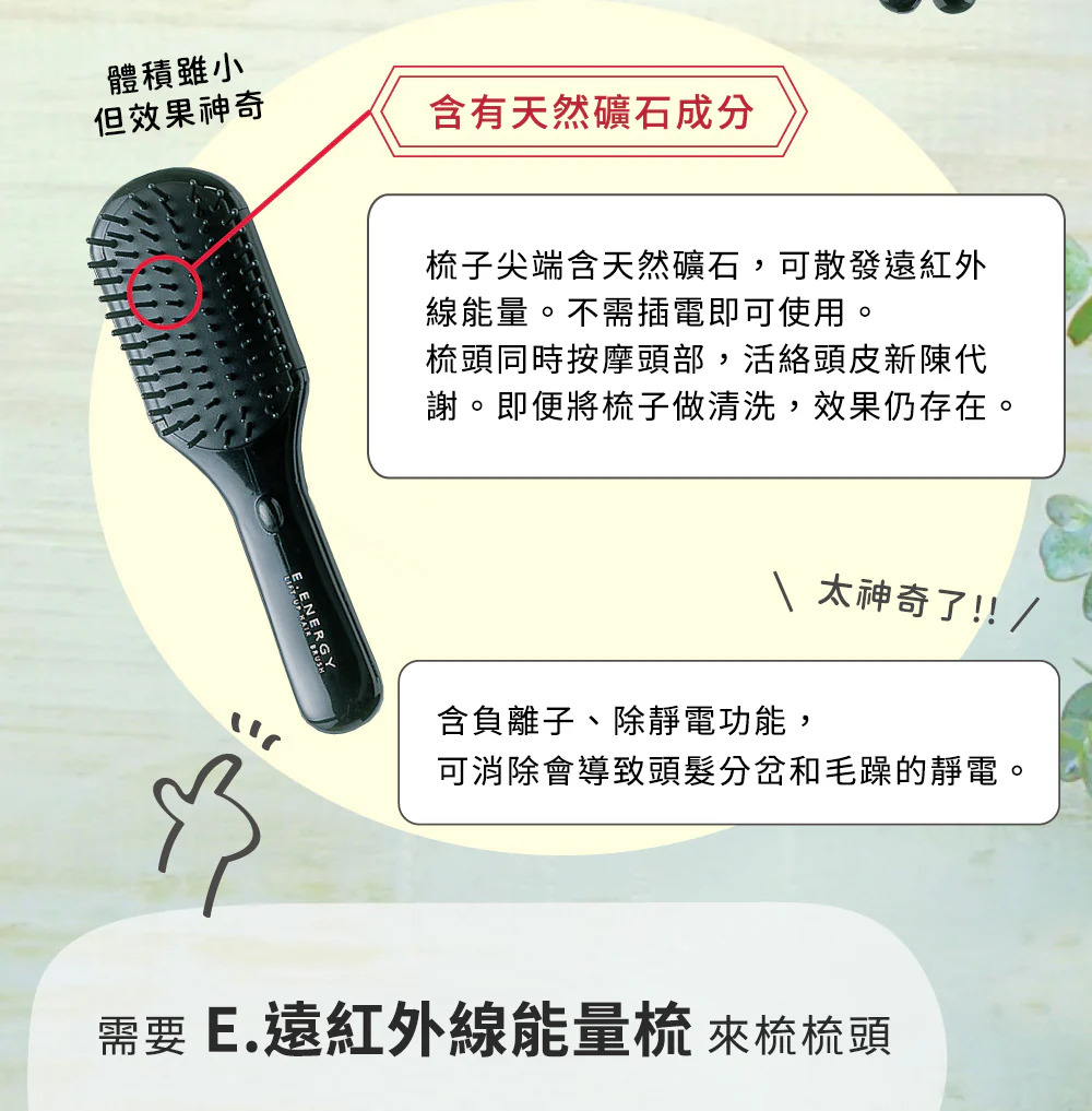 日本EBM E.遠紅外線能量梳加購美顏滾輪