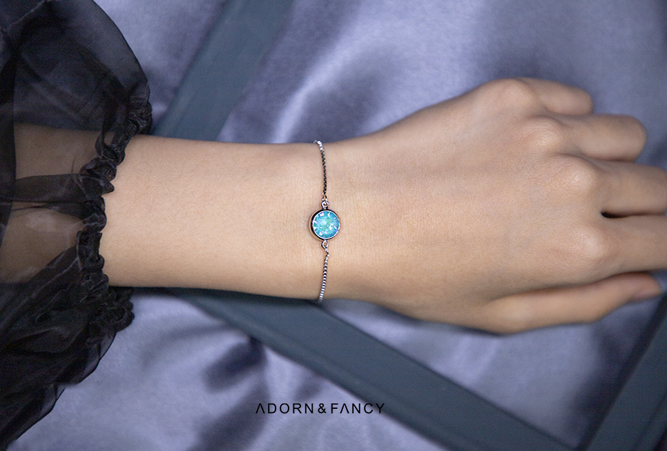 ADORN & FANCY Penelope｜潘妮洛普｜簡約水晶伸縮純銀手鍊(淺粉紫水晶)