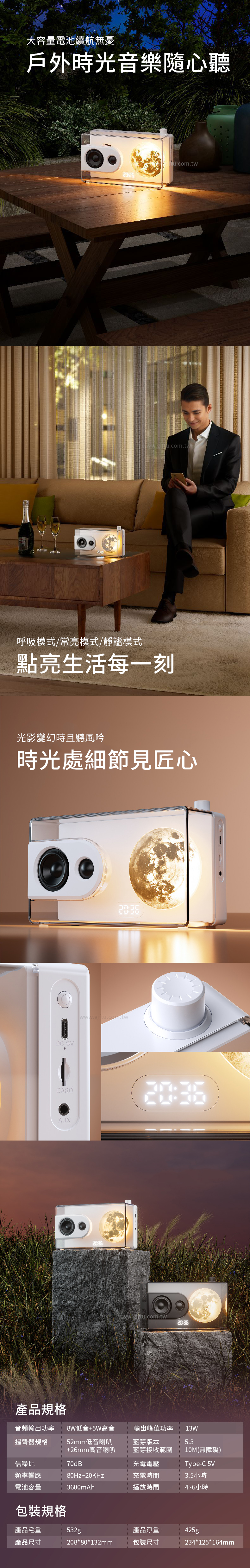 【挑戰全台最低價】創意小物館 月光寶盒透明音箱 白色